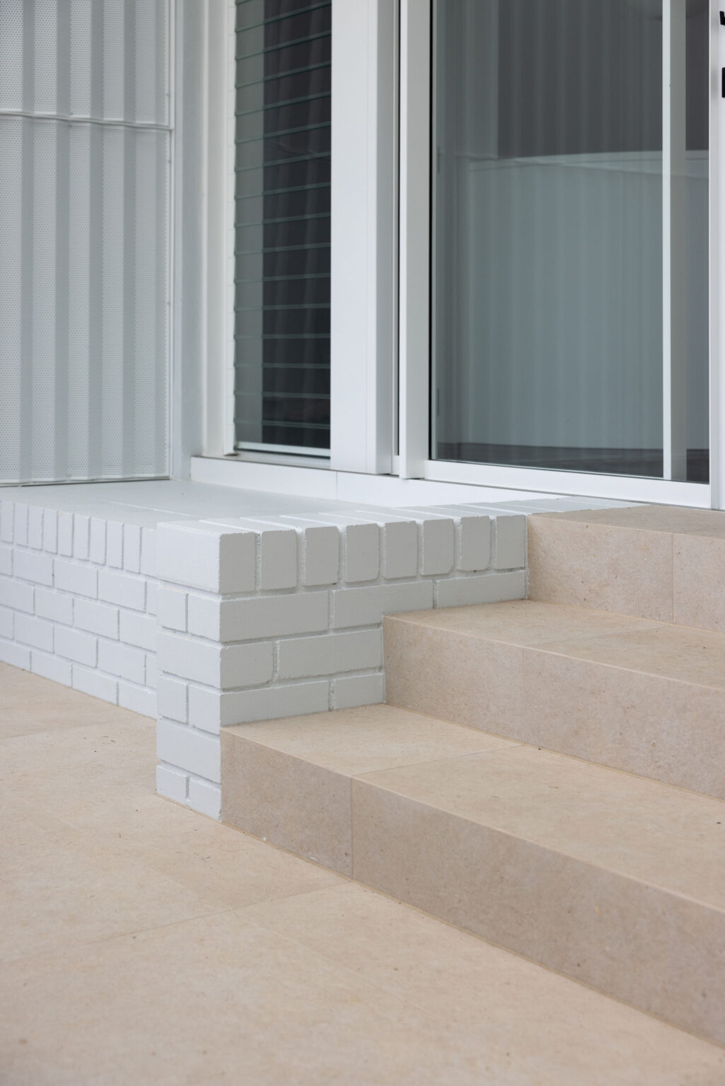 White retaining wall